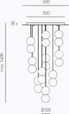 Lampadario-moderno-Gea-Luce-SFERA-S10-vetro-cemento-lampada-sospensione
