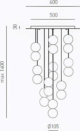 Lampadario-moderno-Gea-Luce-SFERA-S10-vetro-cemento-lampada-sospensione
