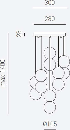 Lampadario-moderno-Gea-Luce-SFERA-S6-vetro-cemento-lampada-sospensione