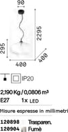 Lampadario-moderno-Ideal-Lux-BISTRO-SP1-120898-120904-E27-LED-vetro-sospensione