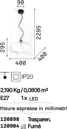 Lampadario-moderno-Ideal-Lux-BISTRO-SP1-120898-120904-E27-LED-vetro-sospensione