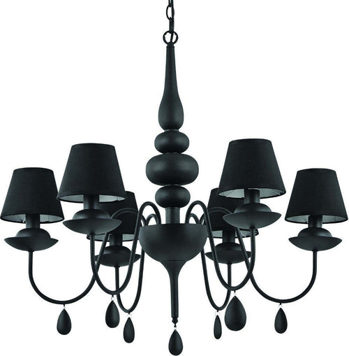 Lampadario-moderno-Ideal-Lux-BLANCHE-SP6-035581-111872-E14-LED-metallo-vetro-tessuto-sospensione