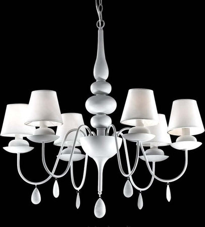 Lampadario-moderno-Ideal-Lux-BLANCHE-SP6-035581-111872-E14-LED-metallo-vetro-tessuto-sospensione