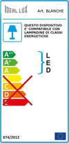 Lampadario-moderno-Ideal-Lux-BLANCHE-SP6-035581-111872-E14-LED-metallo-vetro-tessuto-sospensione