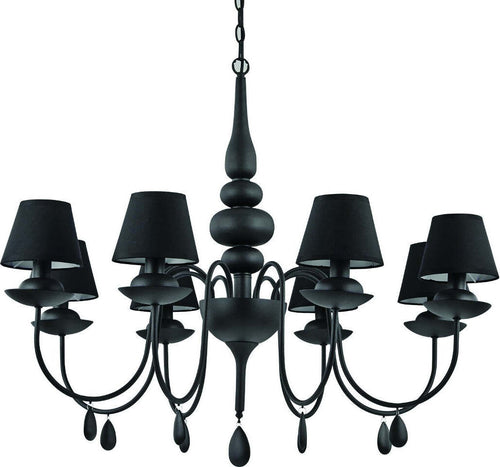 Lampadario-moderno-Ideal-Lux-BLANCHE-SP8-035574-111896-E14-LED-metallo-vetro-tessuto-sospensione