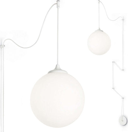 Lampadario-moderno-Ideal-Lux-BOA-SP1-160856-160863-E27-LED-vetro-metallo-decentramento-sospensione