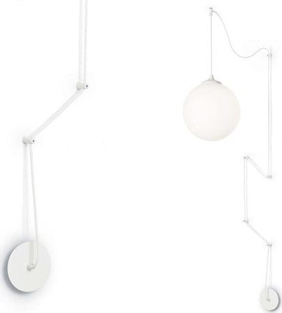 Lampadario-moderno-Ideal-Lux-BOA-SP1-160856-160863-E27-LED-vetro-metallo-decentramento-sospensione