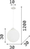Lampadario-moderno-Ideal-Lux-BOA-SP1-160856-160863-E27-LED-vetro-metallo-decentramento-sospensione