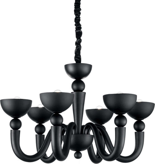 Lampadario-moderno-Ideal-Lux-BON-BON-SP6-140339-093994-E14-LED-metallo-vetro-sospensione
