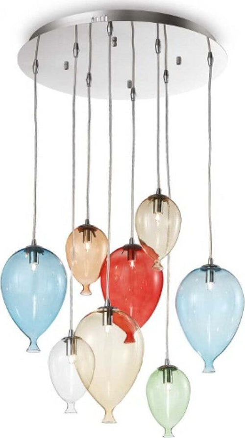 Lampadario-moderno-Ideal-Lux-CLOWN-SP8-100944-G9-LED-vetro-lampada-soffitto