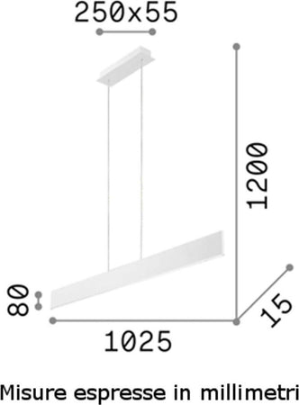 Lampadario-moderno-Ideal-Lux-DESK-SP1-138237-LED-alluminio-sospensione