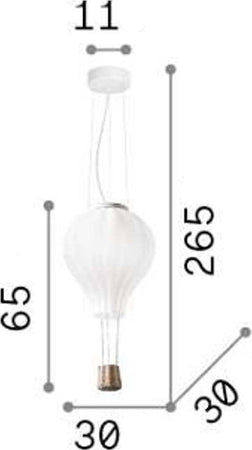 Lampadario-moderno-Ideal-Lux-DREAM-BIG-SP1-179858-E27-LED-vetro-sospensione