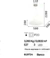 Lampadario-moderno-Ideal-Lux-GLORY-SP3-D50-019734-E27-LED-vetro-metallo-sospensione