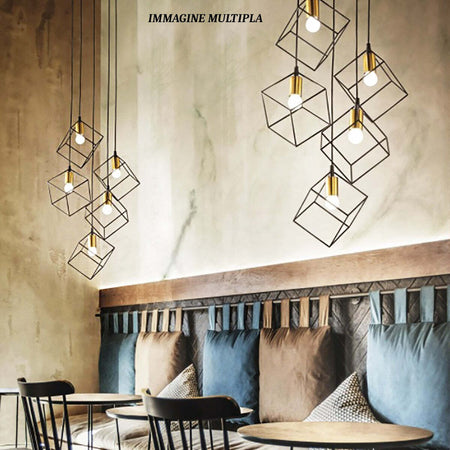 Lampadario-moderno-Ideal-Lux-ICE-237671-237664-E27-LED-metallo-sospensione