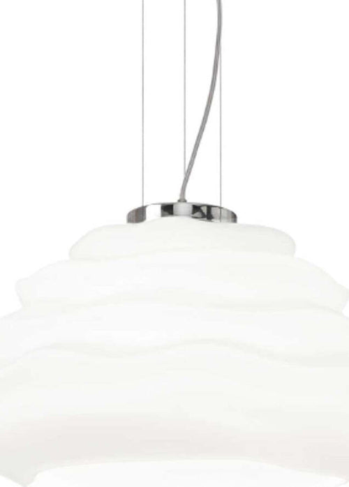 Lampadario-moderno-Ideal-Lux-KARMA-SP1-SMALL-132389-E27-LED-vetro-sospensione