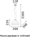 Lampadario-moderno-Ideal-Lux-KARMA-SP1-SMALL-132389-E27-LED-vetro-sospensione