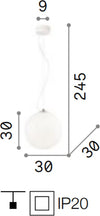 Lampadario-moderno-Ideal-Lux-MAPA-BIANCO-SP1-009087-E27-LED-vetro-sospensione