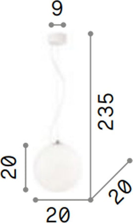 Lampadario-moderno-Ideal-Lux-MAPA-BIANCO-SP1-009148-E27-LED-vetro-sospensione