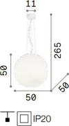 Lampadario-moderno-Ideal-Lux-MAPA-BIANCO-SP1-032122-E27-LED-vetro-sospensione