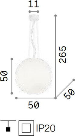 Lampadario-moderno-Ideal-Lux-MAPA-BIANCO-SP1-032122-E27-LED-vetro-sospensione