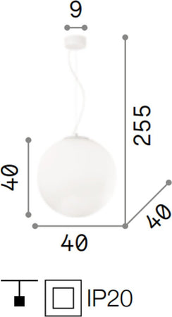 Lampadario-moderno-Ideal-Lux-MAPA-BIANCO-SP1-032139-E27-LED-vetro-sospensione