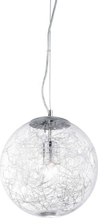 Lampadario-moderno-Ideal-Lux-MAPA-MAX-SP1-D30-045115-E27-LED-vetro-fili-alluminio-sospensione