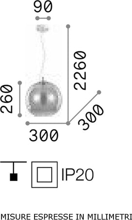 Lampadario-moderno-Ideal-Lux-NEMO-SP1-D30-052809-E27-LED-vetro-sospensione