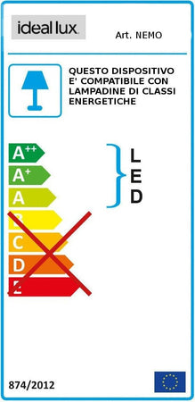 Lampadario-moderno-Ideal-Lux-NEMO-SP1-D40-094229-E27-LED-vetro-sospensione