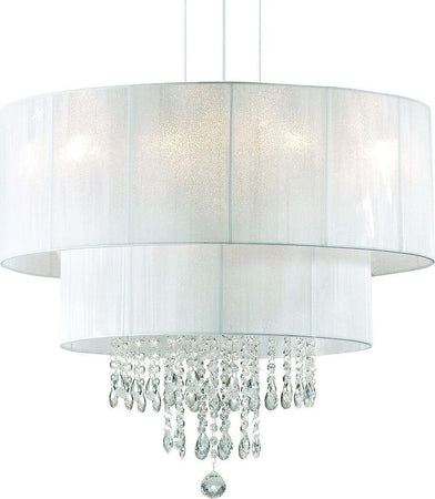 Lampadario-moderno-Ideal-Lux-OPERA-SP6-068299-E27-LED-metallo-PVC-cristallo-sospensione