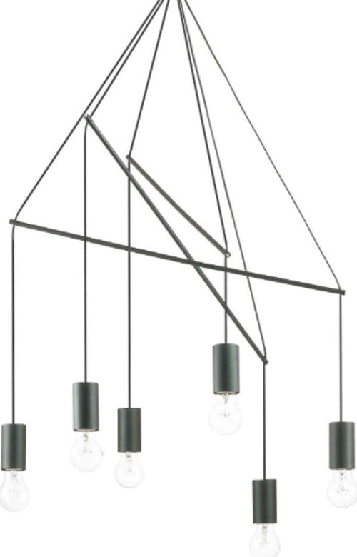 Lampadario-moderno-Ideal-Lux-POP-SP6-E27-LED-metallo-sospensione