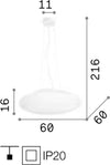 Lampadario-moderno-Ideal-Lux-SMARTIES-BIANCO-SP5-031996-E27-LED-vetro-sospensione