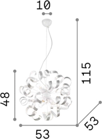 Lampadario-moderno-Ideal-Lux-VORTEX-101613-E14-LED-metallo-sospensione