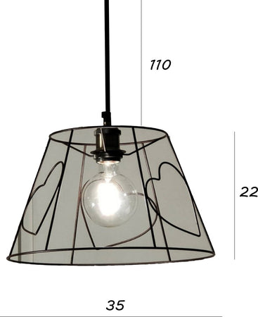 Lampadario-moderno-Illuminando-CUORI-SP-35-NR-E27-LED-metallo-sospensione-lampada-soffitto-classica