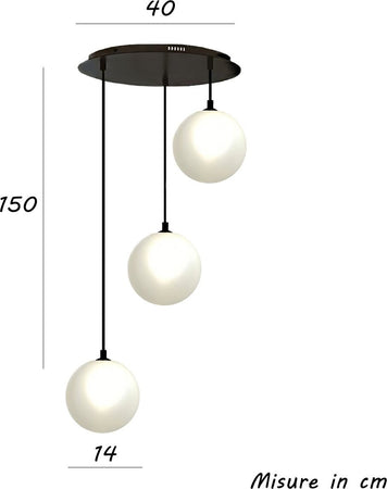 Lampadario-moderno-Illuminando-PALLINA-SP-TO-3-NR-G9-LED-metallo-vetro-sfera-sospensione