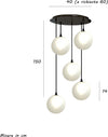 Lampadario-moderno-Illuminando-PALLINA-SP-TO-5-NR-G9-LED-metallo-vetro-sfera-sospensione