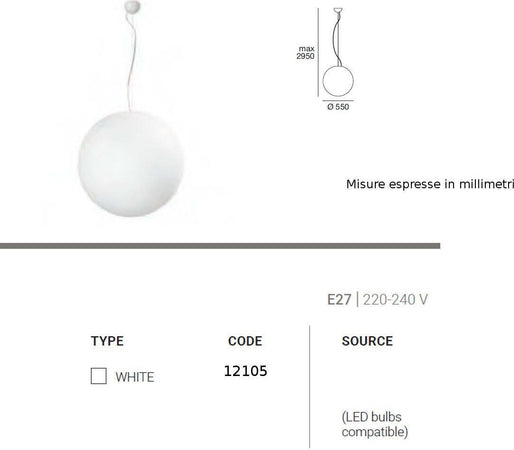 Lampadario-moderno-Linea-Light-Group-OH-P-E27-12105-LED-sospensione-polietilene