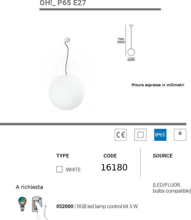 Lampadario-moderno-Linea-Light-Group-OH-P65-E27-16180-LED-polietilene-sospensione