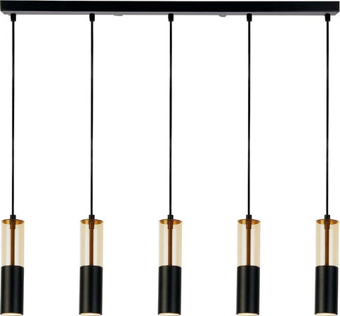 Lampadario-Moderno-Merrygold-Acciaio-Nero-Ambra-5-Luci-Gu10