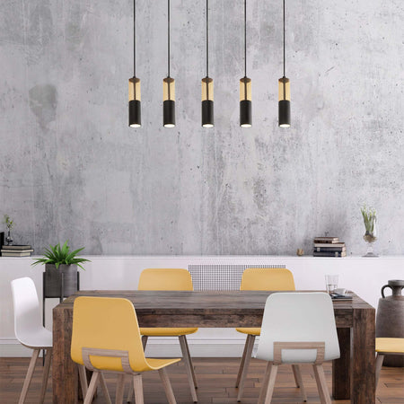 Lampadario-Moderno-Merrygold-Acciaio-Nero-Ambra-5-Luci-Gu10