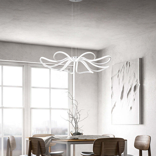 Lampadario-Moderno-Metallo-Blossom-Bianco-Led