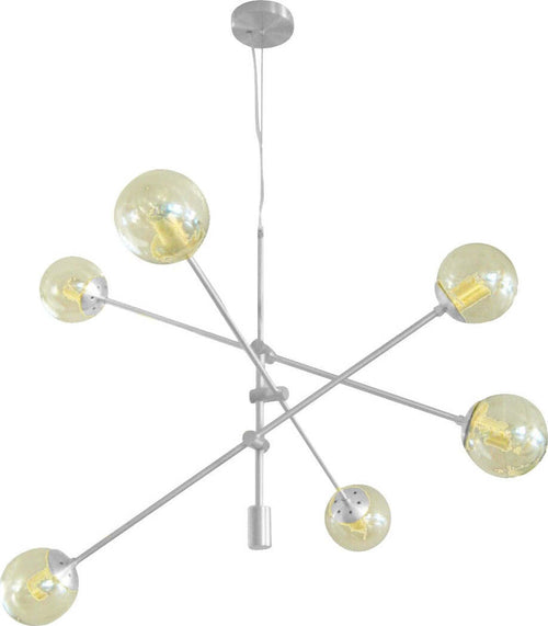 Lampadario-moderno-Padana-Lampadari-GIOKO-1103-6-BI-E27-LED-metallo-vetro-soffiato-sospensione