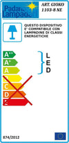 Lampadario-moderno-Padana-Lampadari-GIOKO-1103-8-NE-E27-LED-metallo-vetro-soffiato-sospensione