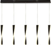 Lampadario-Moderno-Pagaia-Acciaio-Cromo-Silicone-Nero-Led-48W-3000K