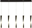 Lampadario-Moderno-Pagaia-Acciaio-Cromo-Silicone-Nero-Led-48W-3000K