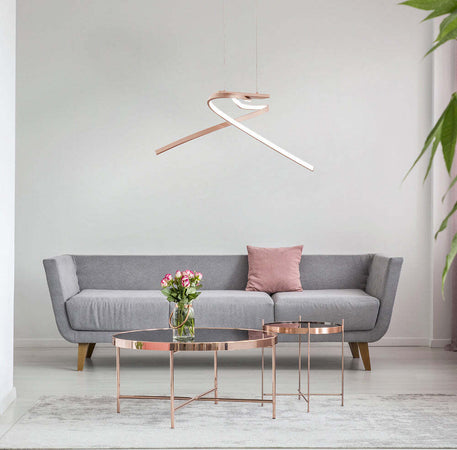 Lampadario-Moderno-Palozza-Led-Alluminio-Rosa-E-Oro-Rosa