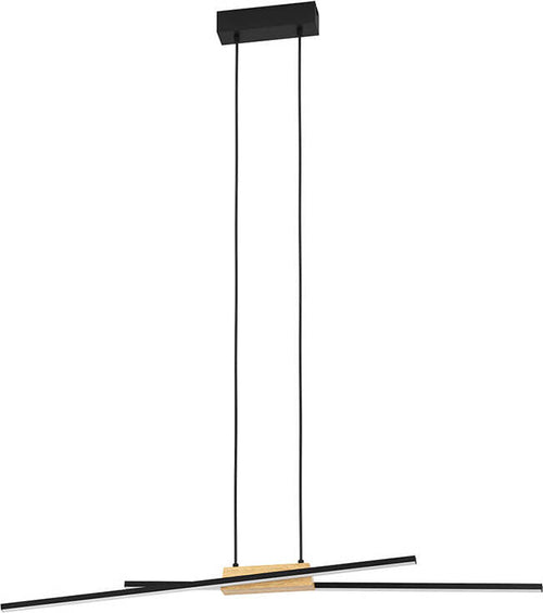Lampadario-Moderno-Panagria-Led-Alluminio-Rivestito-In-Legno-Nero-E-Marrone