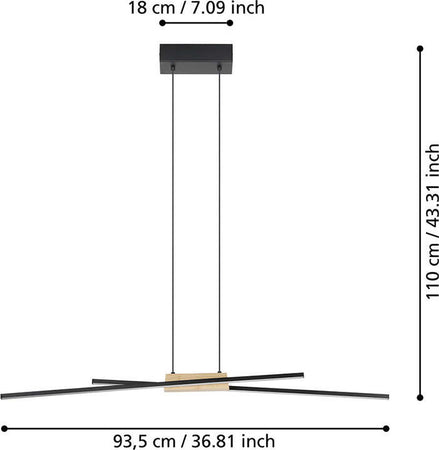 Lampadario-Moderno-Panagria-Led-Alluminio-Rivestito-In-Legno-Nero-E-Marrone