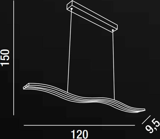 Lampadario-moderno-Perenz-BEND-6364-B-CT-LED-sospensione-metallo-acrilico-bianco-ondulato