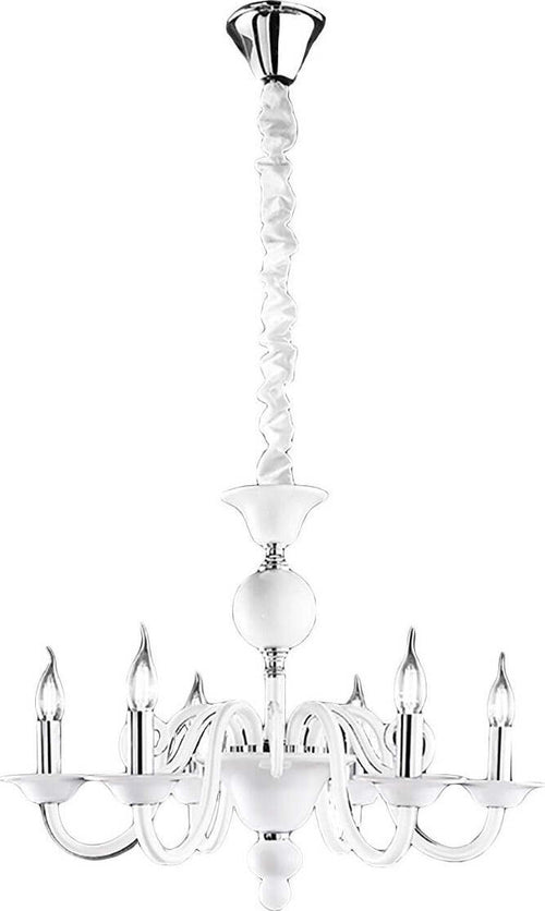 Lampadario-moderno-Perenz-BOUGIE-6496-B-E14-LED-6-luci-sospensione-multiluce-vetro-metallo