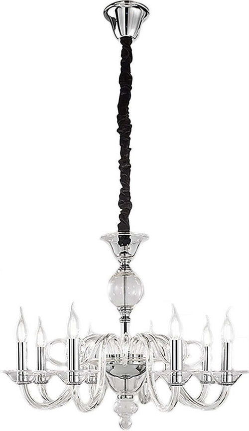 Lampadario-moderno-Perenz-BOUGIE-6498-TR-E14-LED-8-luci-sospensione-vetro